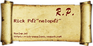 Rick Pénelopé névjegykártya